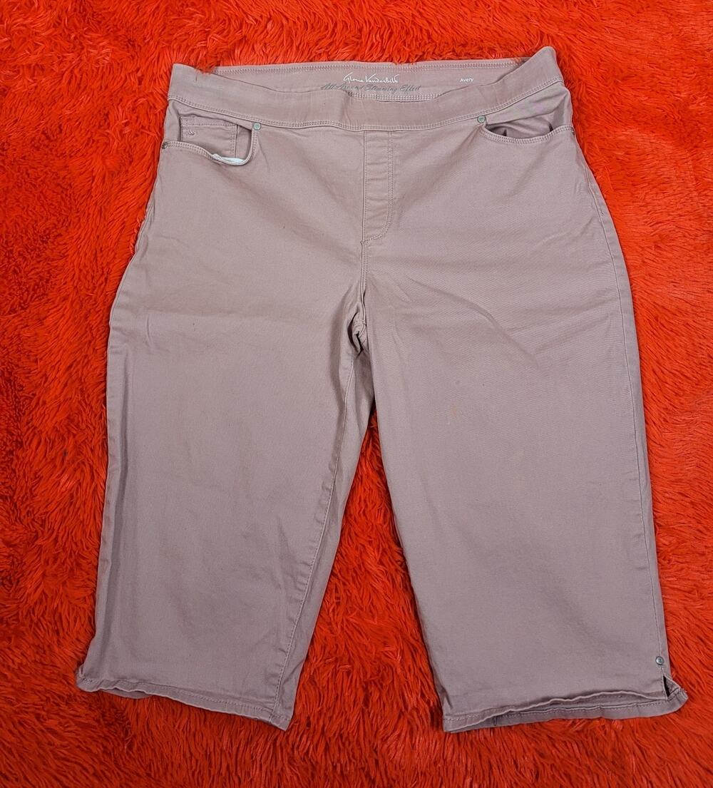 Gloria Vanderbilt Missy Lilac Pull-on Slimming Cotton Blend Bermuda Shorts 18